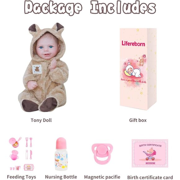 🆕18 Inch Soft Full Silicone Body Lifelike Newborn Smiling Baby Doll Girl - Picture 9 of 9